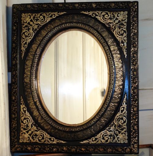 Stunning French Empire Gilt and Lacquer Wall Mirror