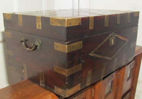 Large Georgian Brass Bound Gentleman’s Travelling Box