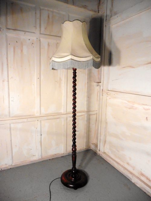 Oak Barley Twist Floor Standing Standard Lamp
