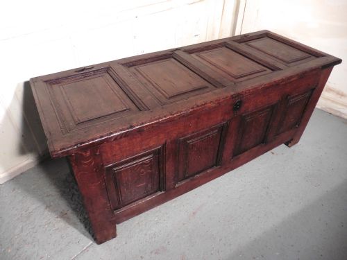 fig 1. Very Large 17th Century  Oak Coffer 