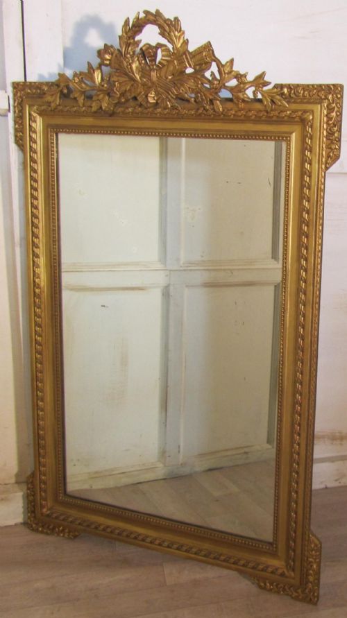 fig 1. A Spectacular Large French Shabby Gilt Wall Mirror