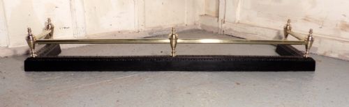 Large Victorian Brass and Iron Fender