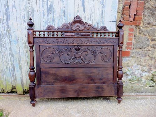 fig 2. French Gothic Carved Oak Bed Head Board