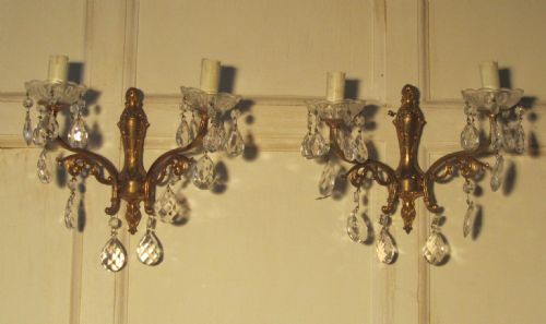 A Pair of French Twin Wall Light Chandeliers