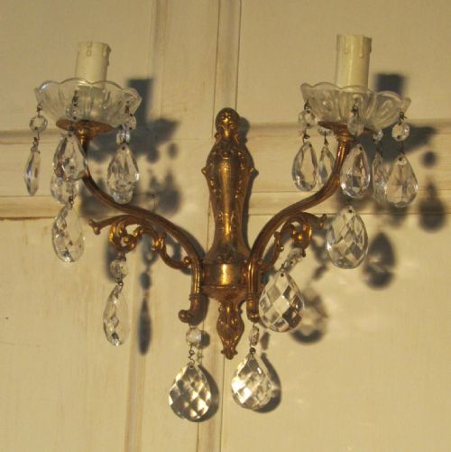 fig 1. A Pair of French Twin Wall Light Chandeliers
