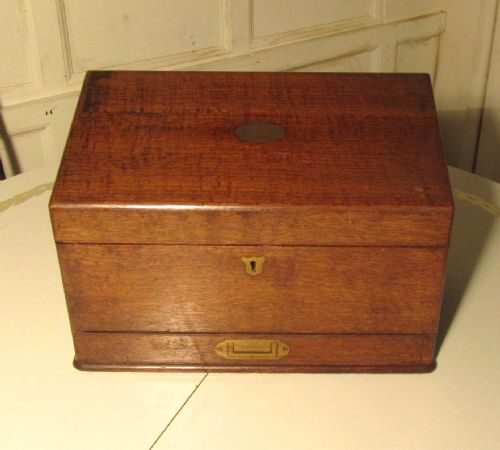 A Charming Arts and Crafts Golden Oak Stationary Box