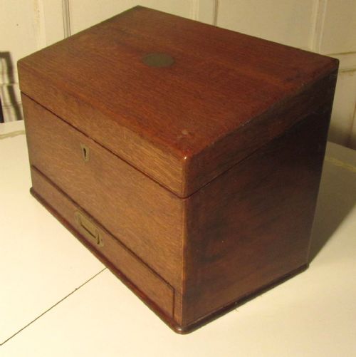 fig 2. A Charming Arts and Crafts Golden Oak Stationary Box 