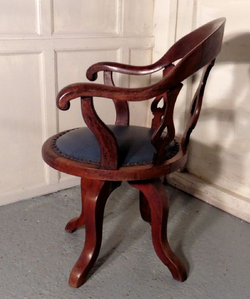 fig 2. A Swivelling Mahogany Office Chair or Desk Chair