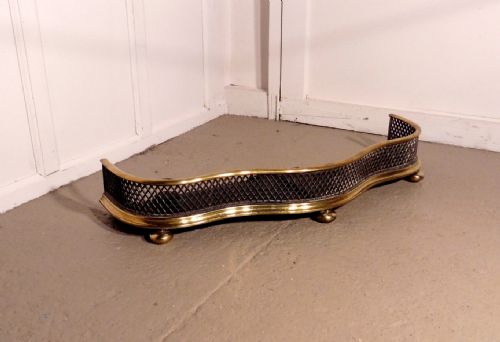 fig 1. A Superb Quality Serpentine Victorian Brass and Iron Fender