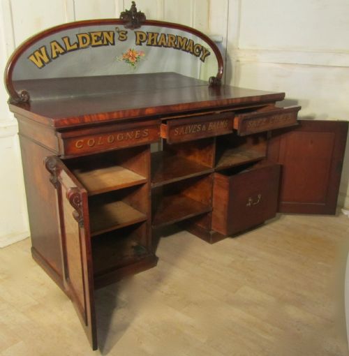 fig 3. Victorian Mahogany Sign Painted Chemist’s Drawers Sideboard