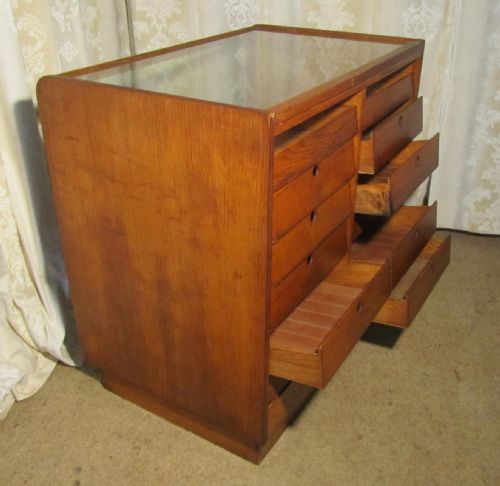 fig 1. French Vintage Art Deco Haberdashery Shop Fitting