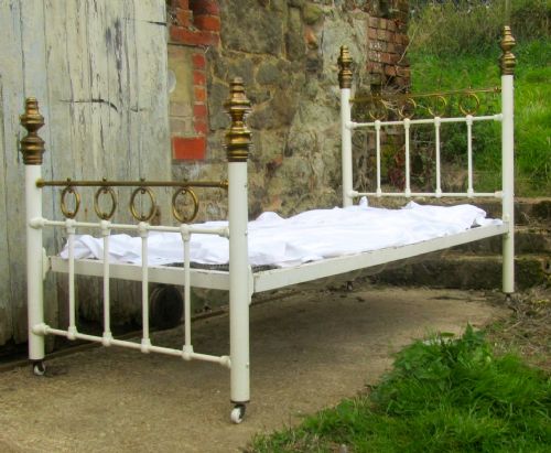 A Superb Quality Brass and Iron Single Bed