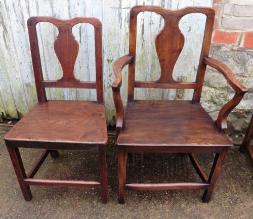 fig 1. Set of 8 Country Oak Chairs, Georgian Oak and Elm Dining Chairs