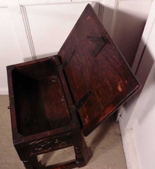 fig 2. An Oak Joint Coffin Stool, Occasional Table, Sewing Box
