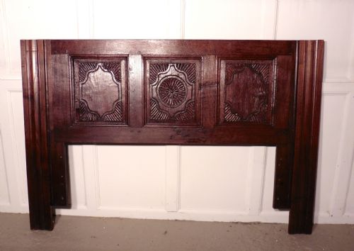 fig 1. French Gothic Carved Oak Bed Head Board