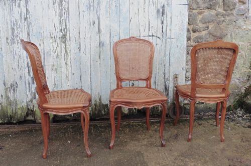 fig 1. Set of 6 French Empire Style Cherry Bergère Dining Chairs