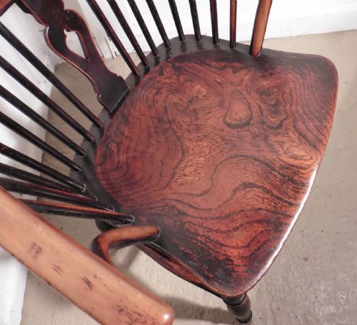 fig 2. A Georgian Elm and Yew Wheel Back Windsor Carver Chair