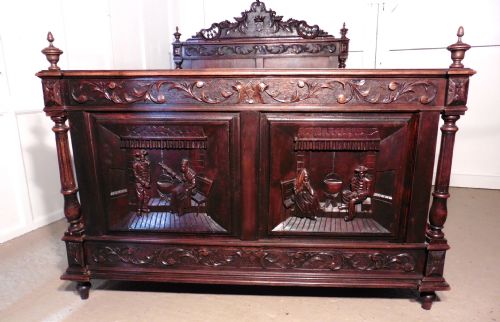 fig 1. Breton Carved Oak Marriage Double Bed