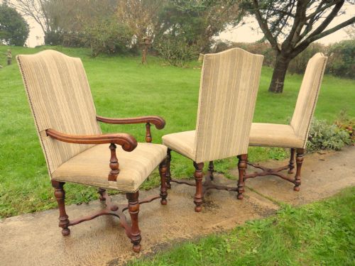 fig 1. Set of 10 Elizabethan Oak Dining Chairs