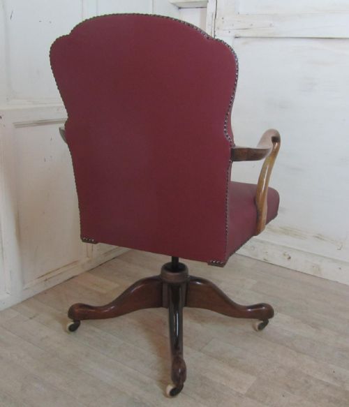 fig 2. Edwardian Mahogany and Leather Office or Desk Chair