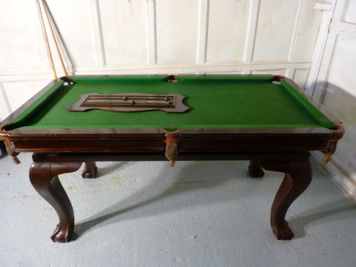 fig 1. An Edwardian Riley Mahogany Dining Billiard and Snooker Table