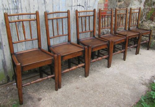 fig 2. 2 Sets of 6, 18th Century Clissett Style Elm and Ash Country Chairs