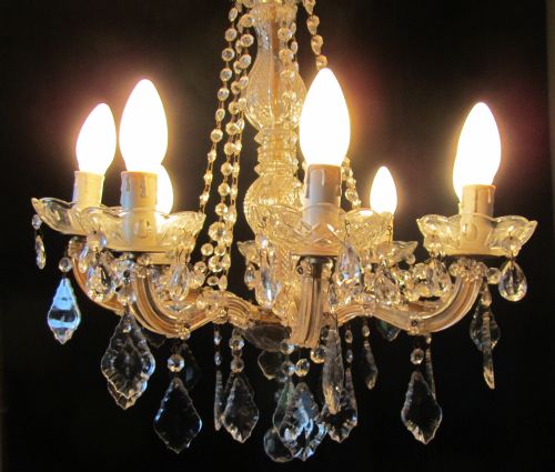 fig 2. A Charming Glass and Brass French 8 Branch Chandelier