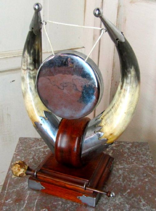 Art Deco Animal Horn Table Gong