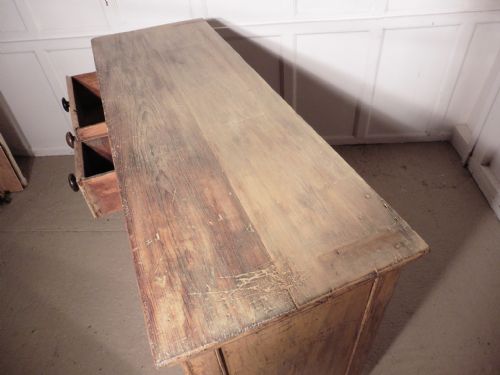 fig 3. Large Georgian Original Painted Pine Dresser Base, Kitchen Cupboard, Sideboard