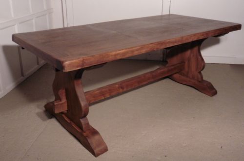 A Large French Elm Refectory Extending Table