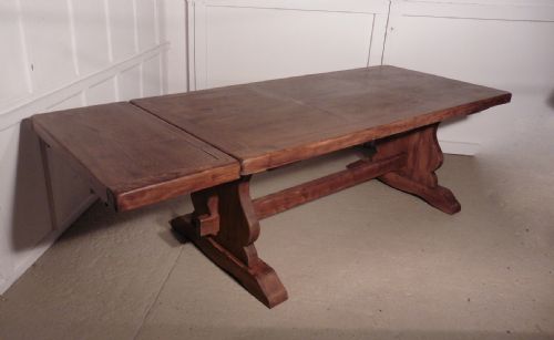 fig 1. A Large French Elm Refectory Extending Table