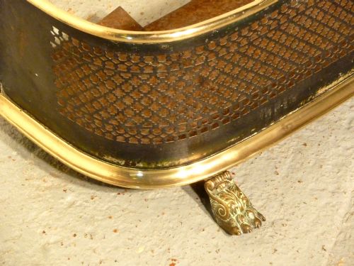 fig 2. Victorian Brass and Iron Club Fender or Nursery Guard and Trivet