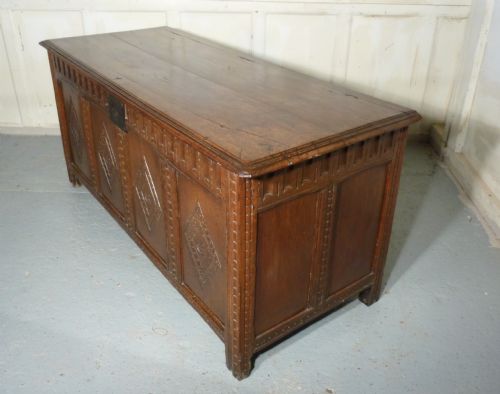 fig 2. Large 18th Century Carved Oak Coffer
