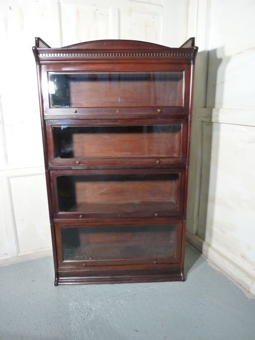 fig 1. Superb Quality 4 Stack Mahogany Barristers Bookcase or Filing Cabinet