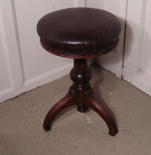 fig 2. An Elegant Victorian Mahogany Swivel Piano Stool by Howe