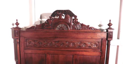 fig 2. Breton Carved Oak Marriage Double Bed