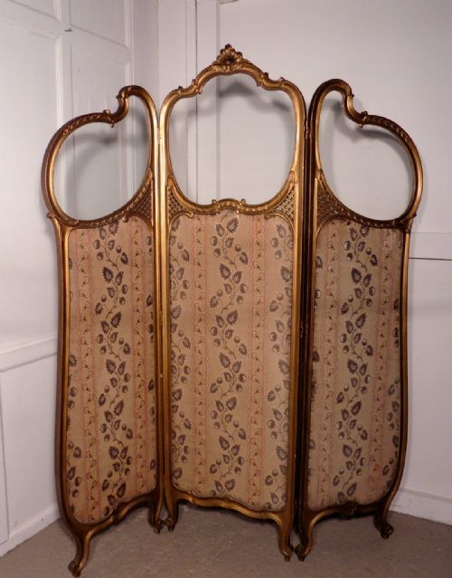 French Upholstered Rococo Dressing Screen