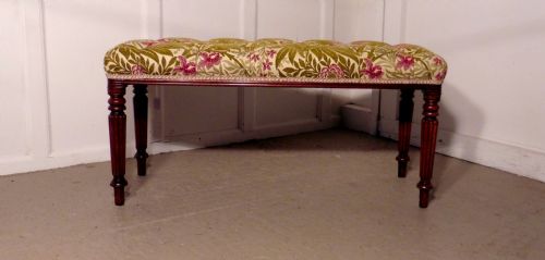 Victorian Mahogany Duet Piano Stool or Window Seat