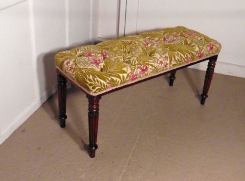 fig 1. Victorian Mahogany Duet Piano Stool or Window Seat