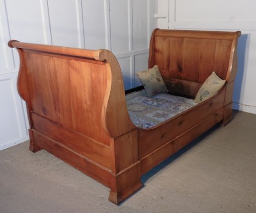 fig 1. 19th Century French Empire Style Day Bed or Single Sleigh Bed. 