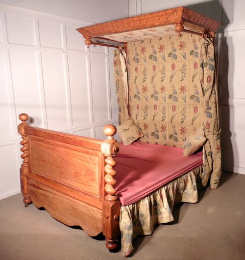 fig 1. Victorian Satin Birch King Size Half Tester Bed