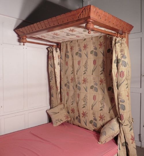 fig 2. Victorian Satin Birch King Size Half Tester Bed
