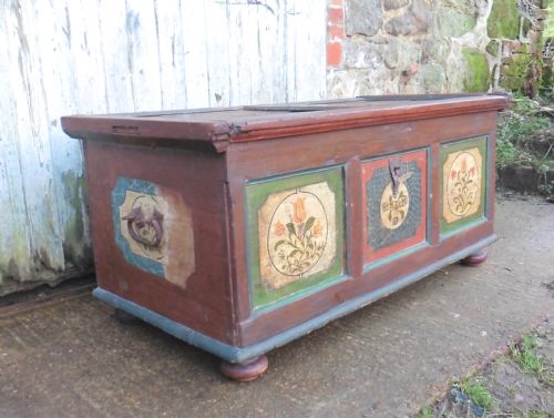 fig 1. Large European Painted Marriage Chest