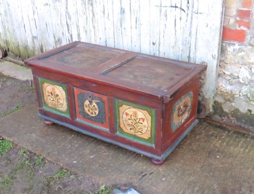 fig 2. Large European Painted Marriage Chest