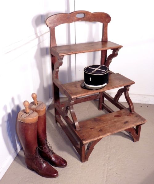 French Rustic Pine Shop Steps