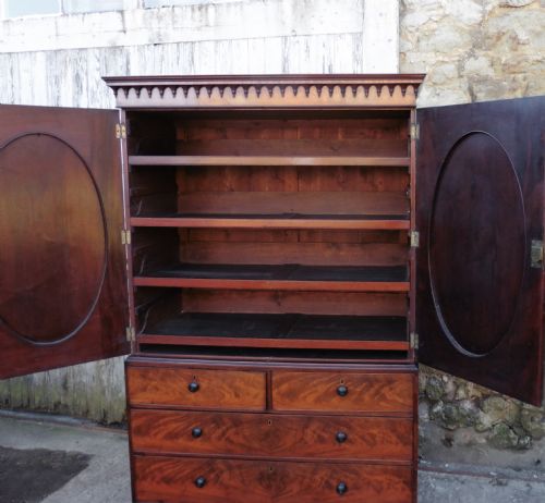fig 1. A Georgian Flame Mahogany Linen Press