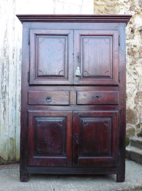 17th Century French Fruitwood Housekeepers Cupboard, Armoire