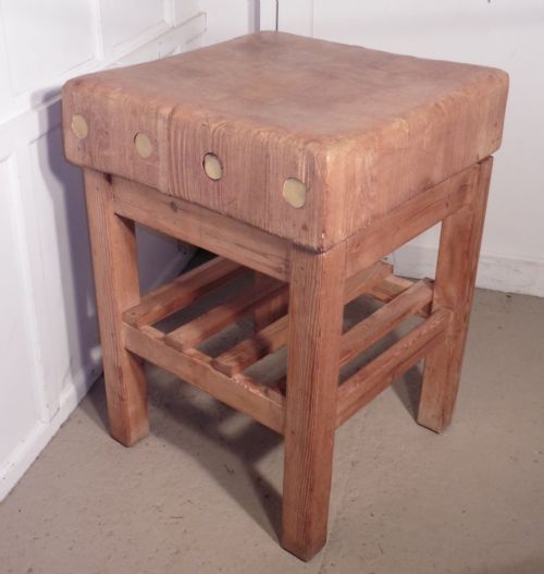 fig 1. Vintage Sycamore Butchers Block, Kitchen Island
