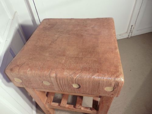 fig 2. Vintage Sycamore Butchers Block, Kitchen Island