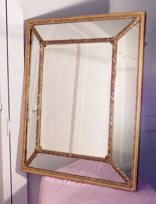 Gilded Brass Cushion Mirror